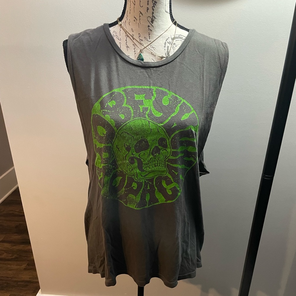 Obey Gray and Green Graphic Men's Shirt